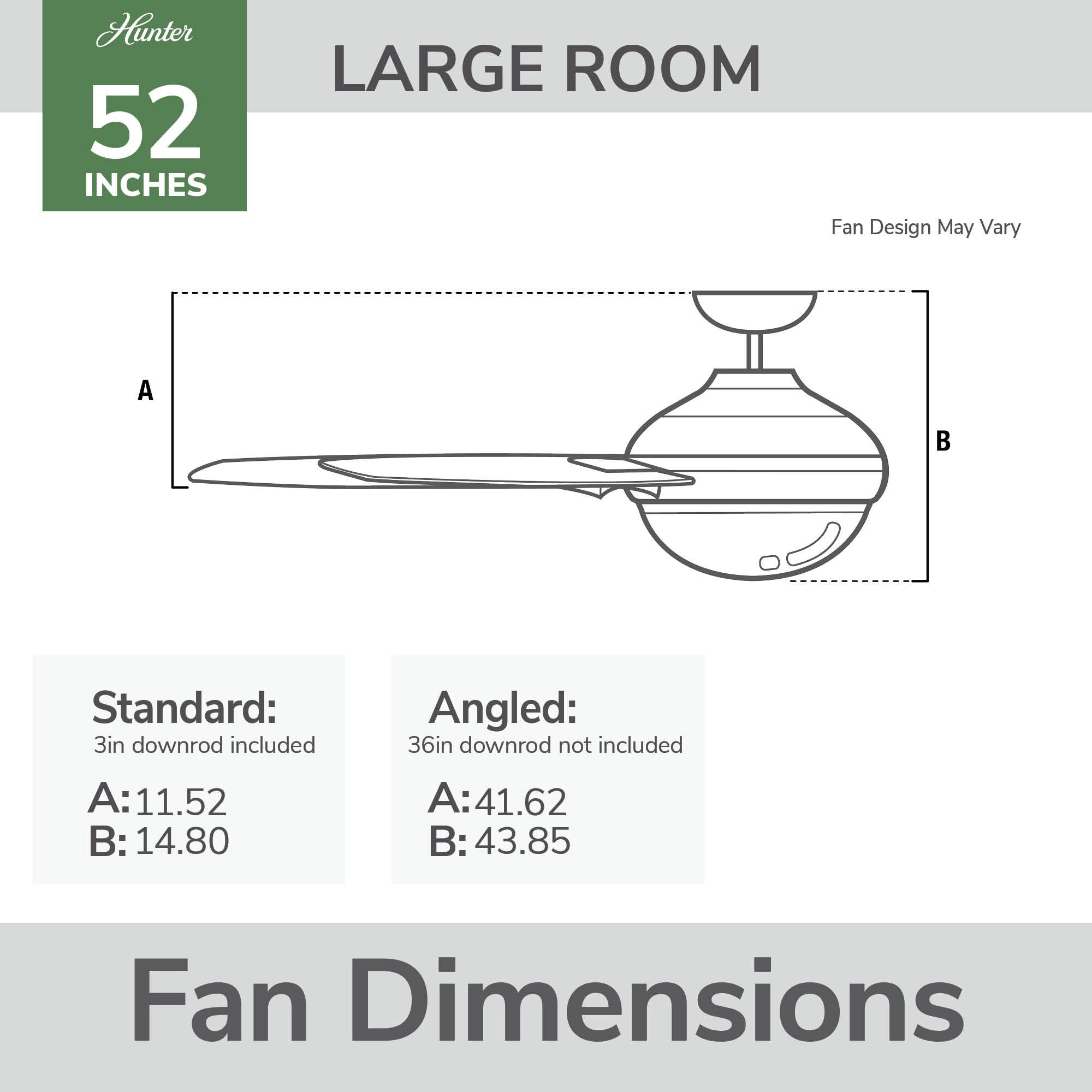 52" Hunter Fonthill Matte Black LED Ceiling Fan