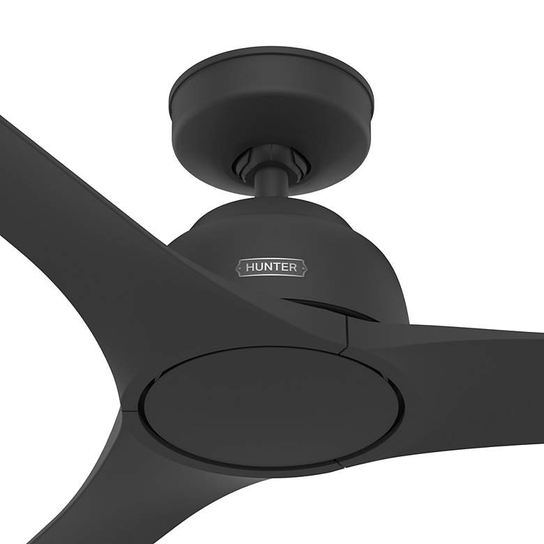Image 3 52" Hunter Gallegos Matte Black Damp Rated Ceiling Fan more views