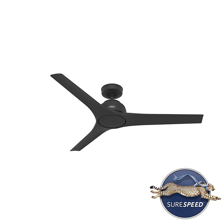 Image 7 52" Hunter Gallegos Matte Black Damp Rated Ceiling Fan more views