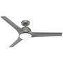 52" Hunter Gallegos Matte Silver Damp Rated Ceiling Fan with LED Light