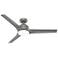 52" Hunter Gallegos Matte Silver Damp Rated Ceiling Fan with LED Light