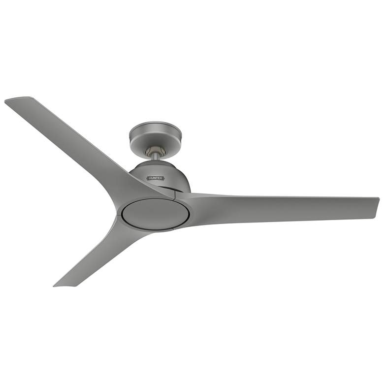 Image 1 52 inch Hunter Gallegos Matte Silver Damp Rated Ceiling Fan