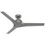 52" Hunter Gallegos Matte Silver Damp Rated Ceiling Fan