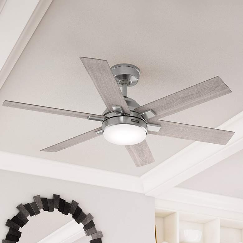 Image 1 52" Hunter Georgetown Brushed Nickel LED Ceiling Fan