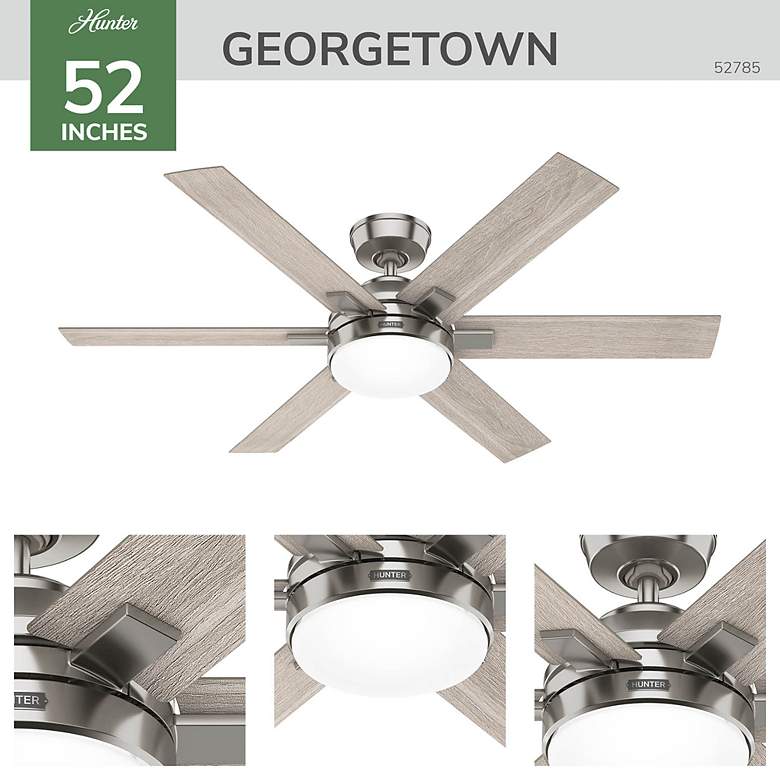 Image 5 52" Hunter Georgetown Brushed Nickel LED Ceiling Fan more views