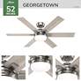 5_52" Hunter Georgetown Brushed Nickel LED Ceiling Fan more views