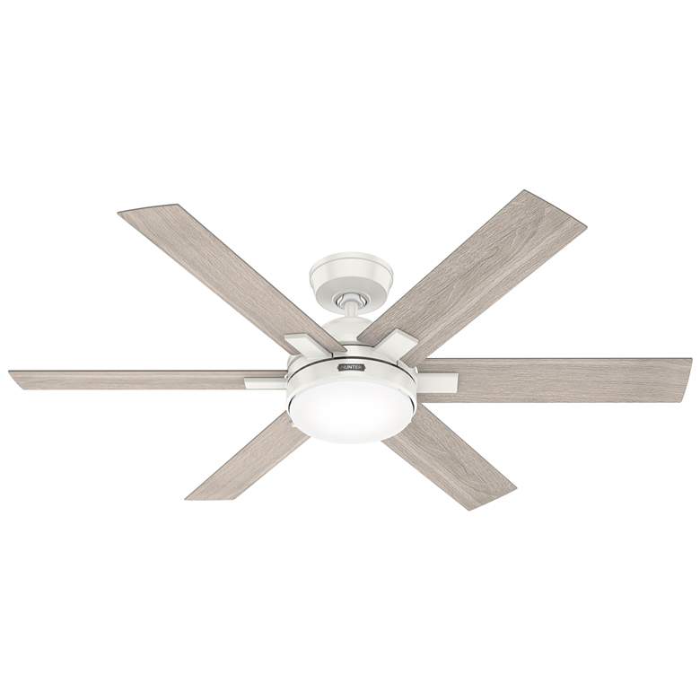 Image 1 52 inch Hunter Georgetown Fresh White Ceiling Fan with LED Light Kit