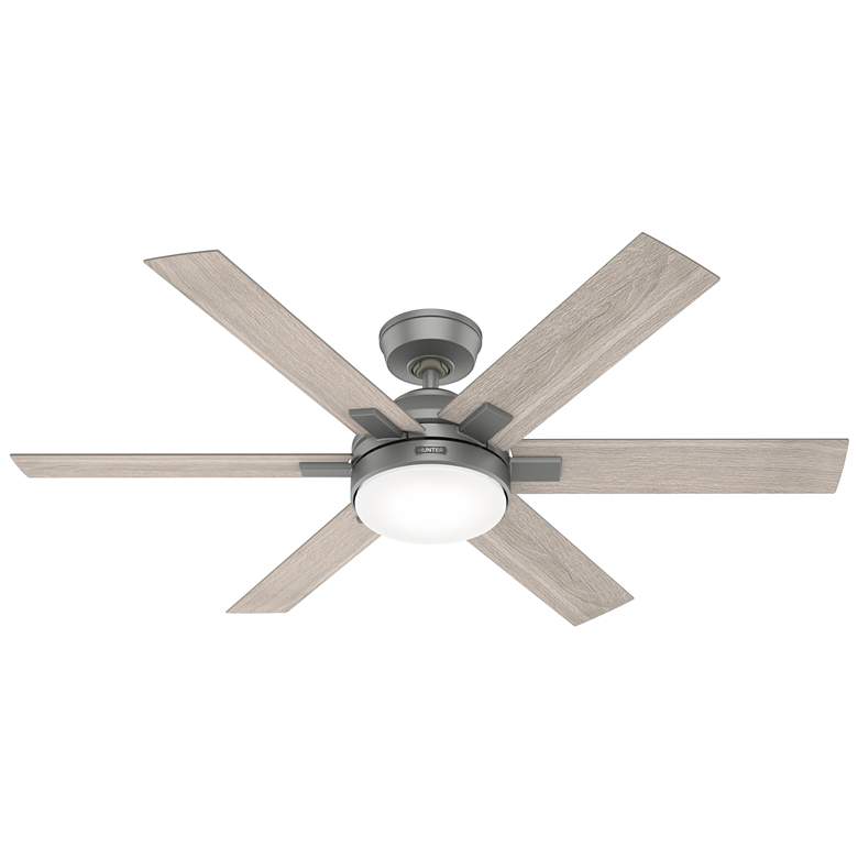 Image 1 52 inch Hunter Georgetown Matte Silver Ceiling Fan with LED Light Kit