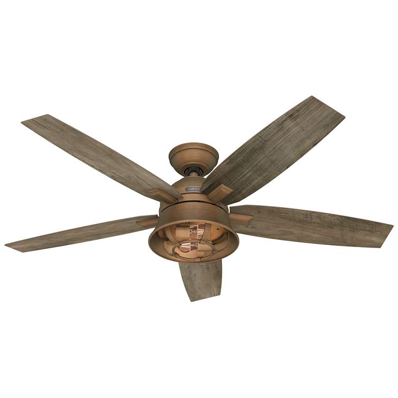 Image 1 52 inch Hunter Hampshire Weathered Copper Ceiling Fan with LED Light Kit