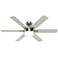 52" Hunter Hardaway Brushed Nickel LED Ceiling Fan with Remote Control