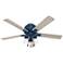 52" Hunter Hartland LED Indigo Blue Low Profile Pull Chain Ceiling Fan