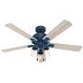52" Hunter Hartland LED Light Indigo Blue Ceiling Fan with Pull Chain