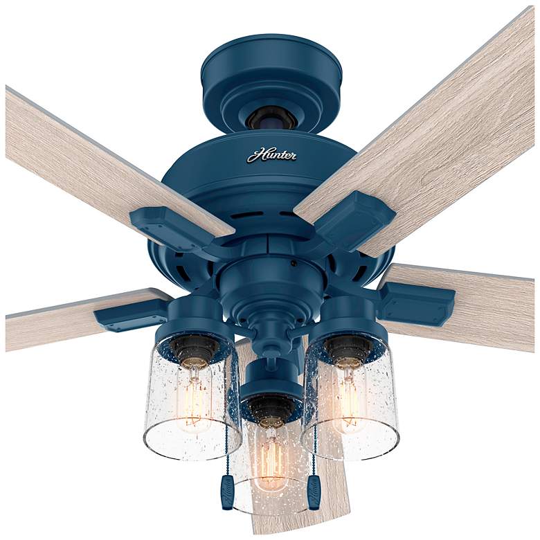 Image 3 52" Hunter Hartland LED Light Indigo Blue Ceiling Fan with Pull Chain more views
