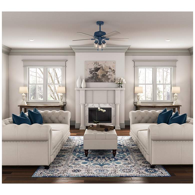 Image 5 52" Hunter Hartland LED Light Indigo Blue Ceiling Fan with Pull Chain more views