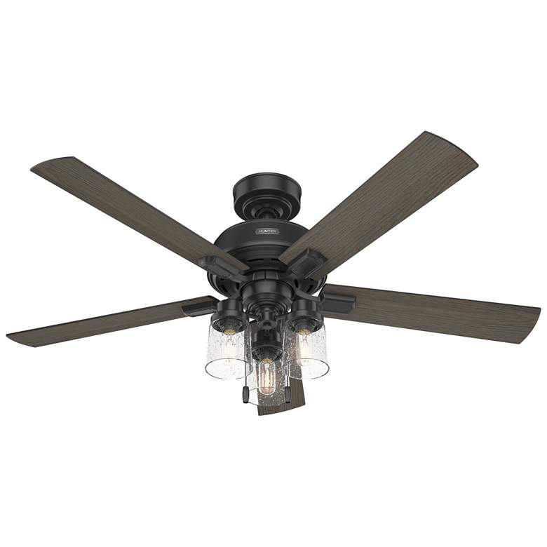 Image 1 52" Hunter Hartland Matte Black Ceiling Fan with LED Light Kit