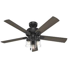 Image1 of 52" Hunter Hartland Matte Black Ceiling Fan with LED Light Kit