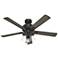 52" Hunter Hartland Matte Black Ceiling Fan with LED Light Kit