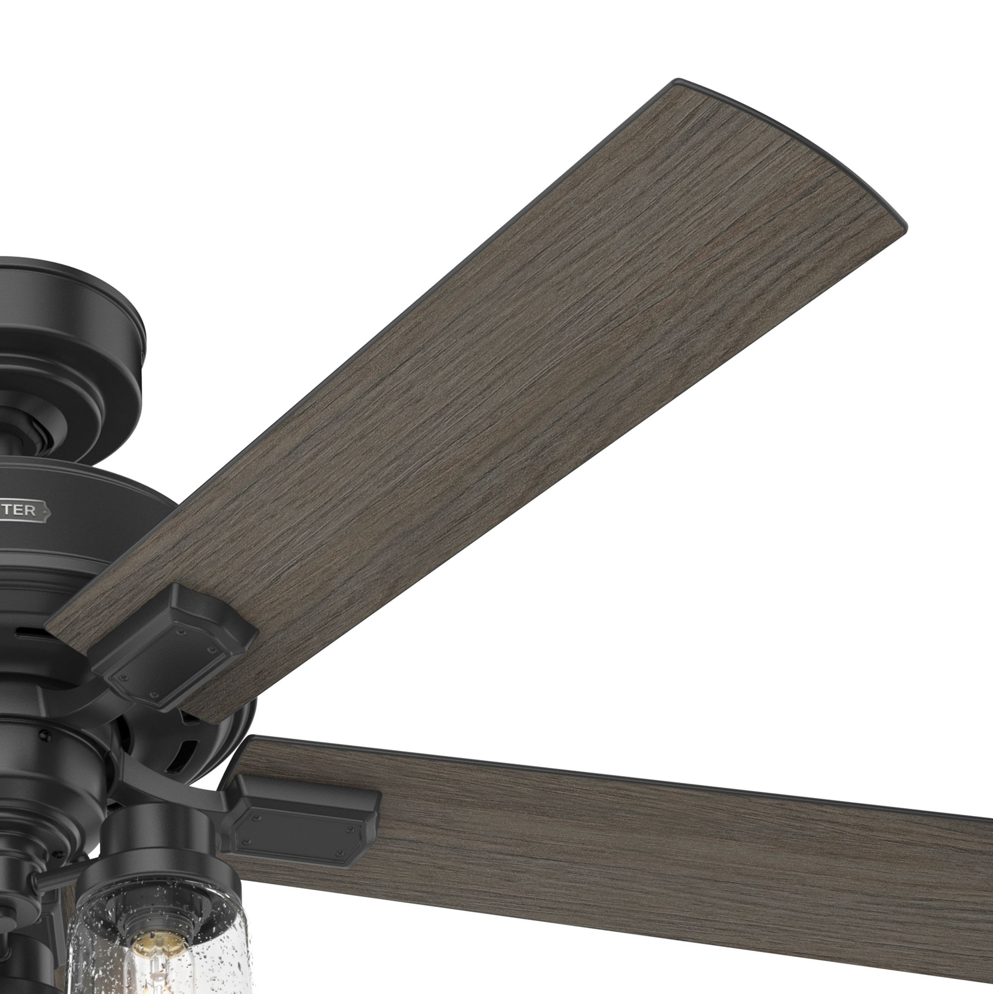 Image 3 52" Hunter Hartland Matte Black Ceiling Fan with LED Light Kit more views