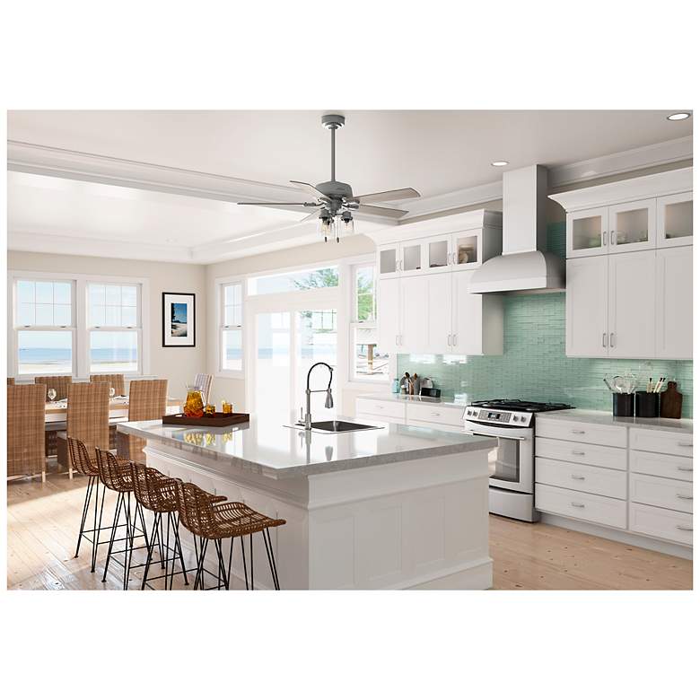 Image 5 52" Hunter Hartland Matte Silver Ceiling Fan with LED Light Kit more views