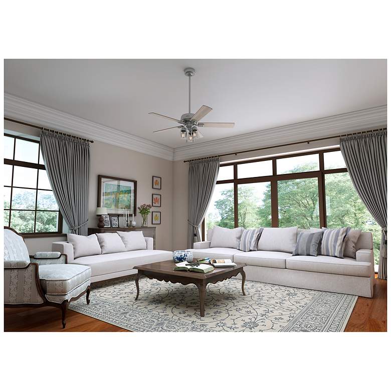 Image 7 52" Hunter Hartland Matte Silver Ceiling Fan with LED Light Kit more views