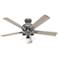 52" Hunter Hartland Matte Silver Ceiling Fan with LED Light Kit