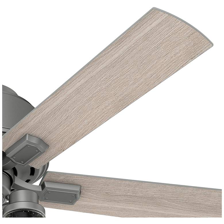 Image 2 52" Hunter Hartland Matte Silver Low Profile Ceiling Fan with LED Ligh more views