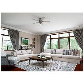 Image5 of 52" Hunter Hartland Matte Silver Low Profile Ceiling Fan with LED Ligh more views