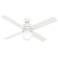 52" Hunter Hepburn Matte White LED Ceiling Fan with Wall Control