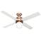 52" Hunter Hepburn Satin Copper LED Ceiling Fan with Wall Control