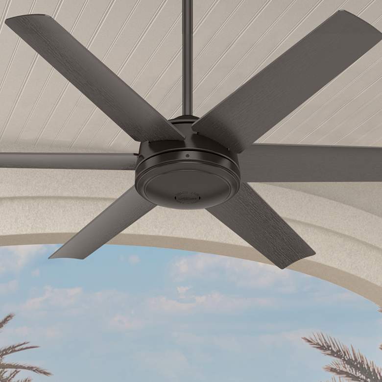 Image 1 52" Hunter Jetty Bronze WeatherMax Outdoor Fan with Wall Control