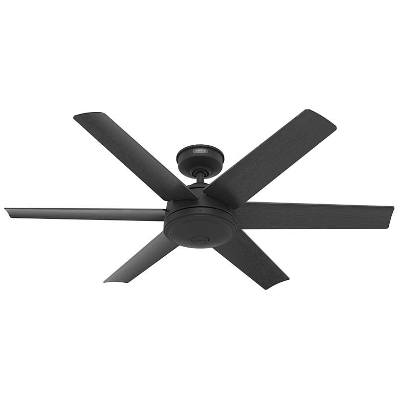 Image 1 52 inch Hunter Jetty Matte Black WeatherMax Outdoor Fan with Wall Control