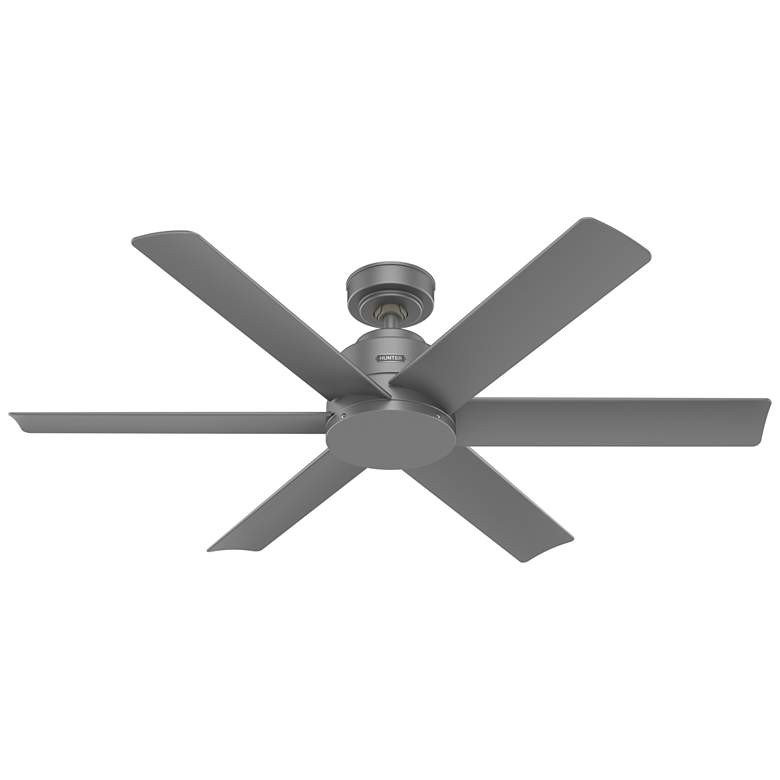Image 1 52 inch Hunter Kennicott Matte Silver Damp Rated Ceiling Fan