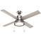 52" Hunter Loki Brushed Nickel LED Fan with Oak Blades