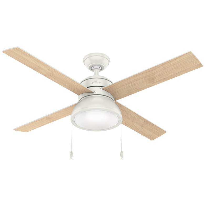 Image 1 52 inch Hunter Loki LED Fresh White Light Pull Chain Ceiling Fan