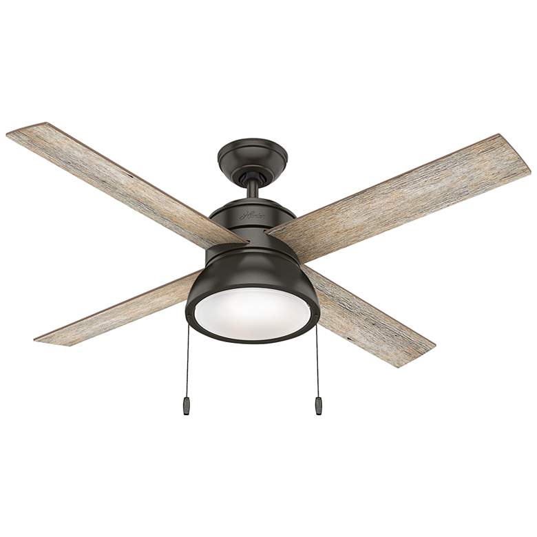 Image 1 52" Hunter Loki LED Noble Bronze Ceiling Fan with Pull Chains