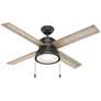52" Hunter Loki LED Noble Bronze Ceiling Fan with Pull Chains