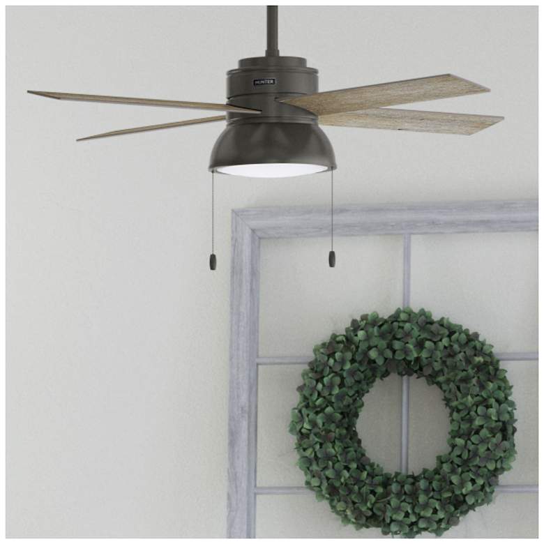 Image 6 52" Hunter Loki LED Noble Bronze Ceiling Fan with Pull Chains more views