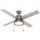 52" Hunter Loki Matte Silver Ceiling Fan with LED Light Kit