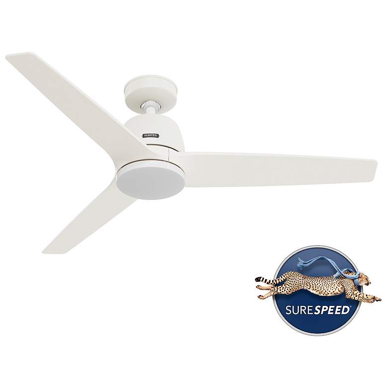 Image 3 52" Hunter Malden 3-Blade Matte White LED Ceiling Fan with Remote more views