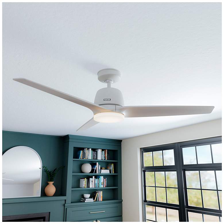 Image 5 52" Hunter Malden 3-Blade Matte White LED Ceiling Fan with Remote more views