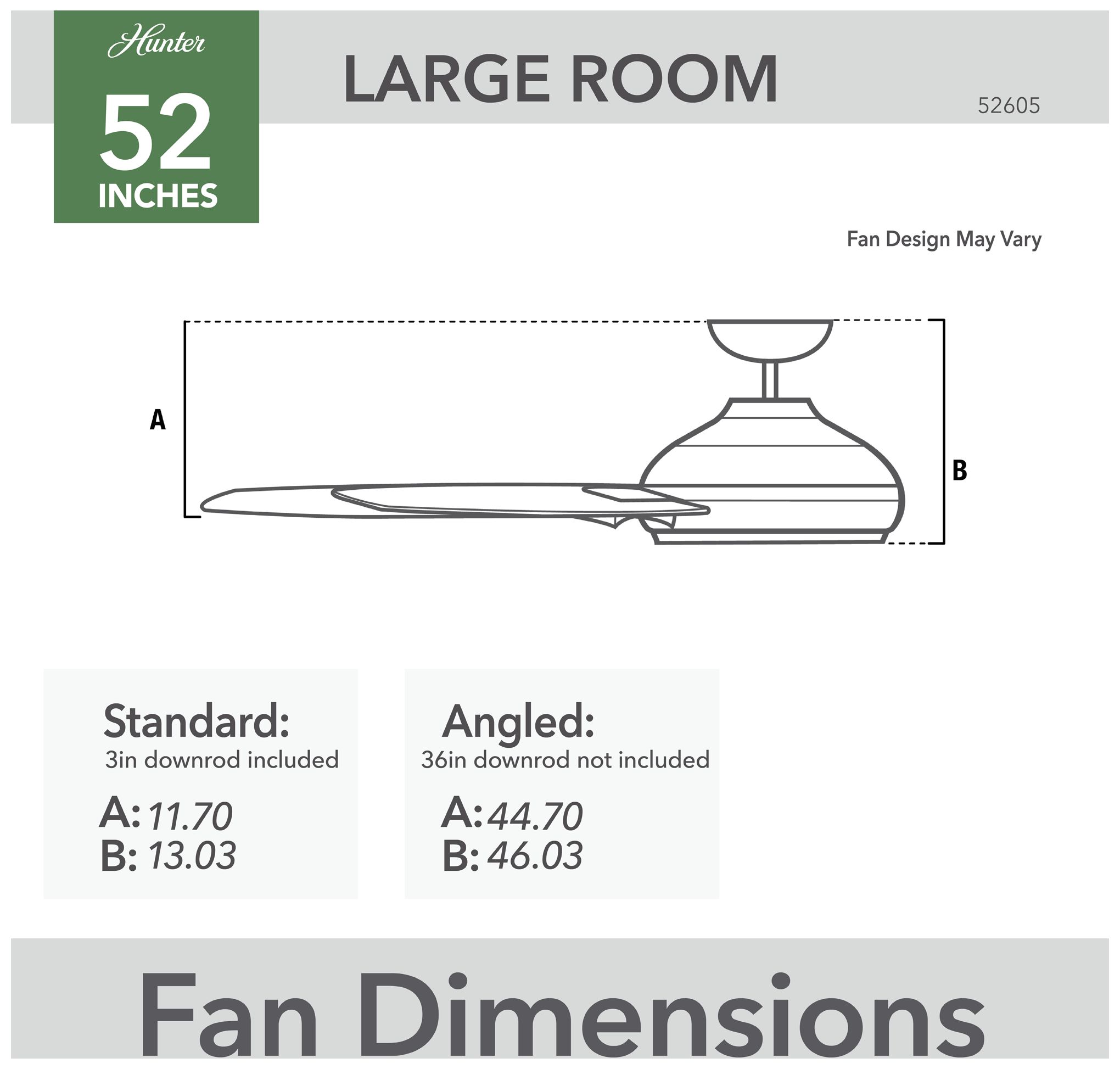 52" Hunter Malden 3-Blade Matte White LED Ceiling Fan with Remote