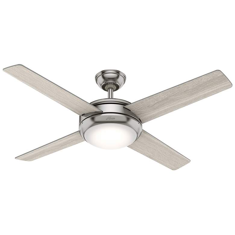 Image 1 52 inch Hunter Marconi Brushed Nickel Ceiling Fan with LED Light Kit