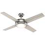 52" Hunter Marconi Brushed Nickel Ceiling Fan with LED Light Kit