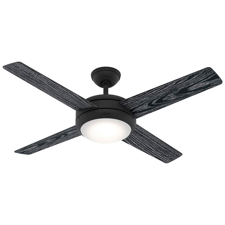 Image 1 52" Hunter Marconi LED Matte Black Ceiling Fan with Wall Control