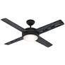 52" Hunter Marconi LED Matte Black Ceiling Fan with Wall Control
