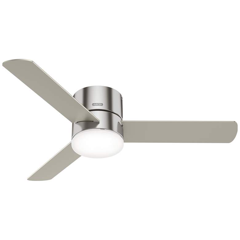 Image 1 52 inch Hunter Minimus Brushed Nickel LED Ceiling Fan with Remote