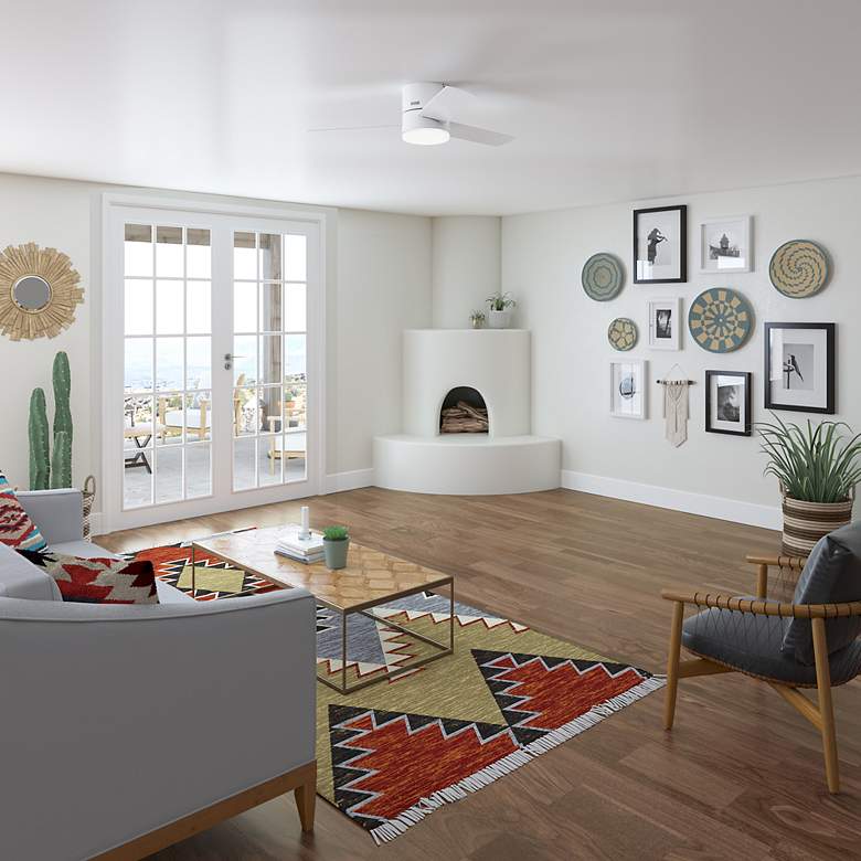 Image 6 52" Hunter Minimus Fresh White 3-Blade LED Ceiling Fan with Remote more views