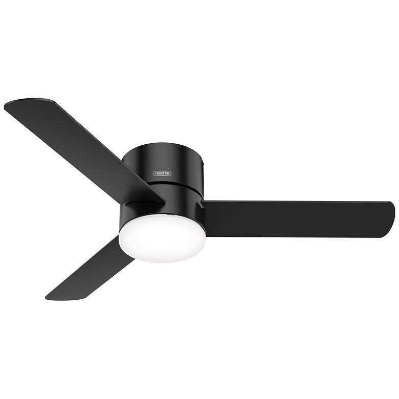 Image 1 52" Hunter Minimus Matte Black 3-Blade LED Ceiling Fan with Remote