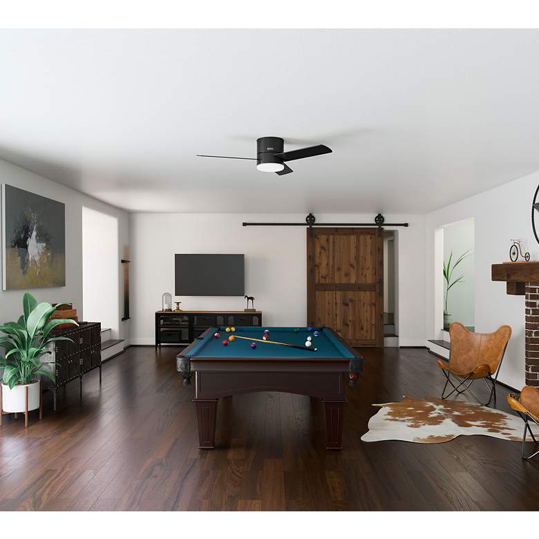 Image 6 52" Hunter Minimus Matte Black 3-Blade LED Ceiling Fan with Remote more views