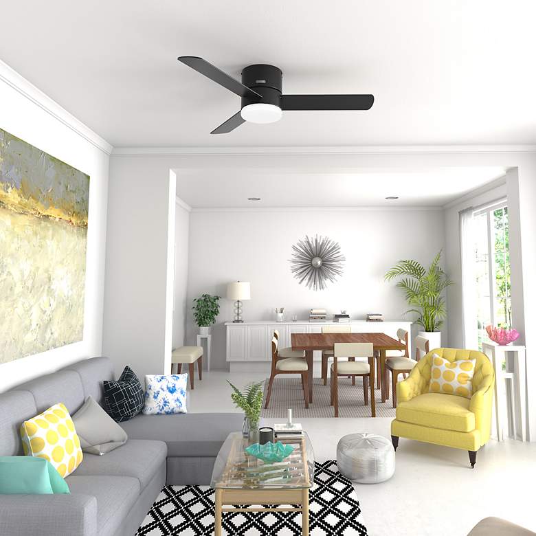 Image 7 52" Hunter Minimus Matte Black 3-Blade LED Ceiling Fan with Remote more views